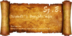 Szakál Benjámin névjegykártya