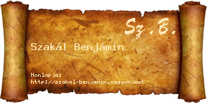 Szakál Benjámin névjegykártya
