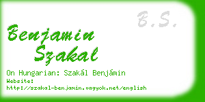 benjamin szakal business card