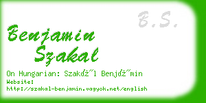 benjamin szakal business card